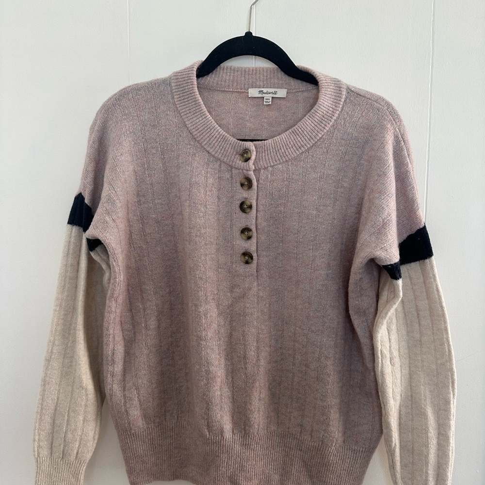 Pink Button-Up Sweater